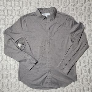 Old Navy Men's Button Front Shirt | Long Sleeve | Grey | Large Slim